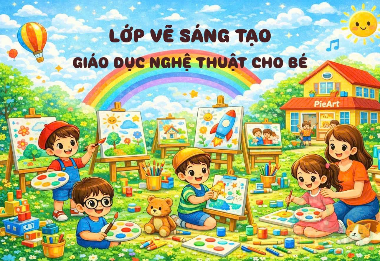 Lớp học vẽ PieArt: Lớp vẽ sáng tạo, giáo dục nghệ thuật cho bé tại Thủ Đức